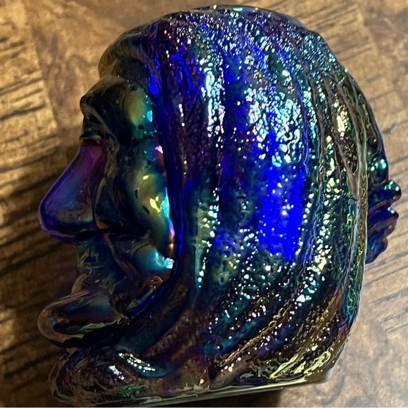 Joe St Clair Stamped Blue Carnival Witch-Head Toothpick Holder - Picture 2 of 6